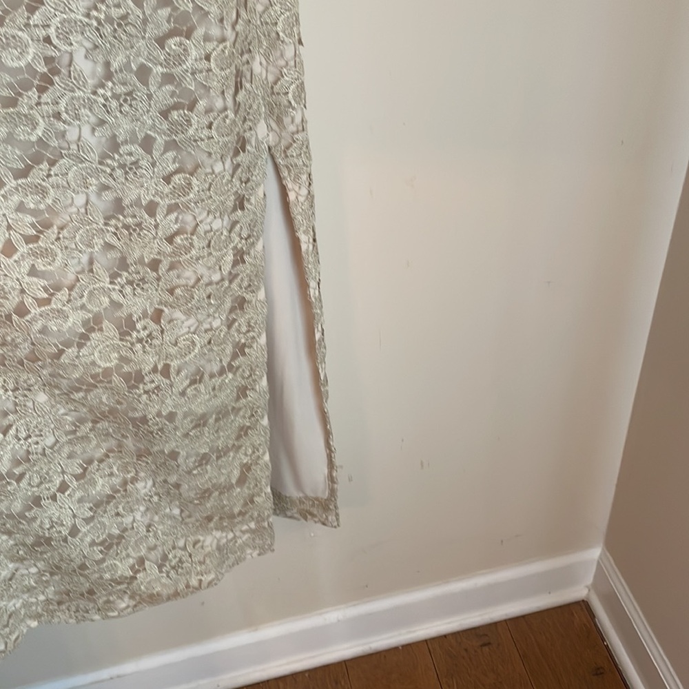 Ralph Lauren Gold Metallic Lace Dress - Picture 5 of 7